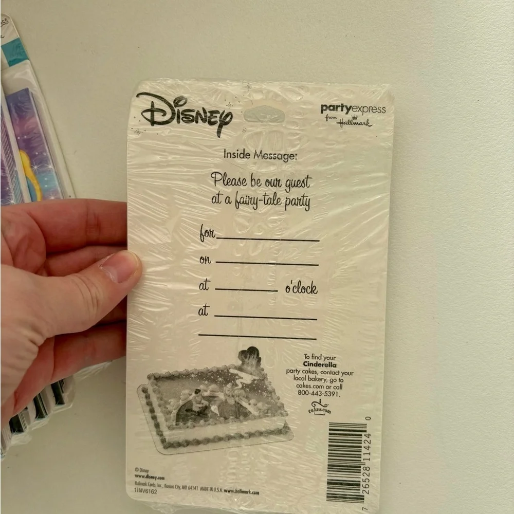 Vintage Kids Disney Princess Cinderella Unopened Birthday Invitations- Set of 8
